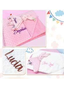 70cm*100cm Reversible Plush Fleece Blanket Set, Dual Layer Nap Throw Blanket, Customizable Adult Sofa Cover Quilt, Baby Stroller Wrap & Comfort Cloth, Gift Set - Multicolor - View 8