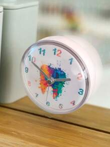 1 Pc, Suction Cup Refrigerator Clock, Small Bathroom Wall Mounted Suction Cup Waterproof Bathroom Clock, Suitable For Kitchen, Bathroom, Outdoor Portable Mini Clock Room Decor Clock Wall Wall Clock Bedroom Decor Dormitory Decor Back To School
