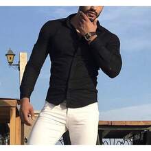 Men's Slim Fit Luxury Shirt Ready For Delivery - màu đen - Xem 2
