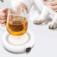 USB Tischbecher Wärmer Pad [3-Stufen Smarte Temperaturkontrolle] | 55-75°C konstante Temperatur Milcherwärmung | Büro & Zuhause Tassen Heizplatte | Digitale Anzeige Verbrühschutz Isolationsplatte | Kaffee & Milch Warm Getränke Essentielle