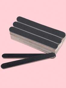 5pcs Dual-Sided Nail Files, 100/180 Grit Nail Buffers, Black Abrasive Boards For Manicure And Pedicure, Odorless Nail Polishing Tool