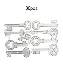 1pc Vintage Key Shaped Cutting Die For Making Cards, DIY Scrapbooking, Album Craft Decorative Embossing Tool