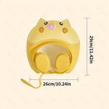 [Cute Piggy Shower Cap] Soft & Comfortable 1pc Adorable Piggy-Themed Youngsters Shower Cap - Adjustable With Ear Protection - Cute Cartoon Design In Pink, Blue, Yellow For Fun Bath Time