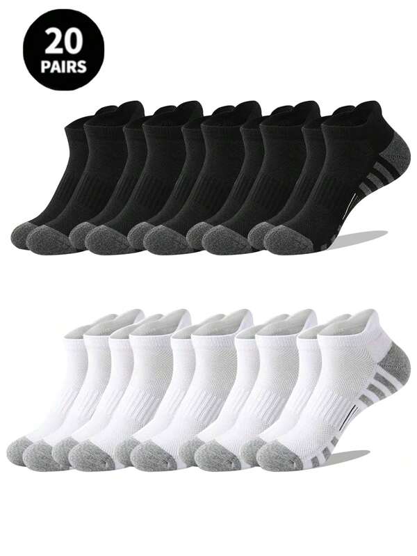 5/10 pares de meias esportivas e meias casuais e versáteis até o tornozelo
