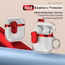Military Industry Anti-Fall Minimalist Solid Color Electroplated Lock Clear Earphone Case Compatible With AirPods 4, Pro 2nd Gen, Pro 3rd Gen, 1/2, Anti-Drop, Various Colors For Men And Women - Multicolor - View 9