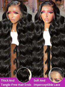 30 Inch Body Wave Lace Front Wigs Human Hair 200% Density, 13x6 HD Transparent Lace Frontal Wigs Human Hair Glueless Brazilian Virgin Wig For Women Pre Plucked Bleached Knots With Baby Hair - Natural Black - 查看 1