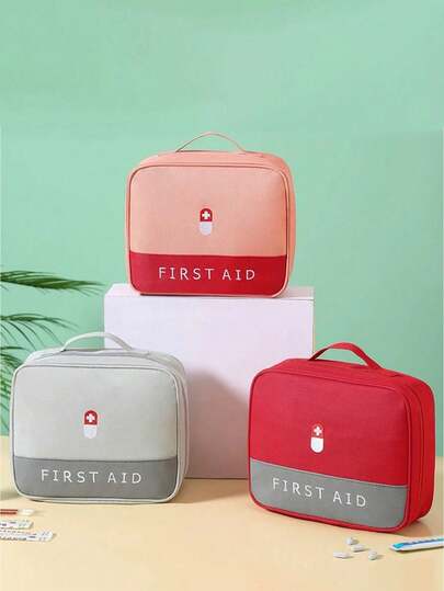 1pc Portable Medical Bag, Travel First Aid Kit, Home & Outdoor Emergency Medicine Box, Children's Medicine Cabinet, Dual-Layer Small Pill Box, 10-Compartment Sealed Medicine Storage Box, Transparent Medicine Organizer, Travel Health Kit, Home First Aid Bag, Large Capacity Emergency Rescue Bag, Medical Bag, Medicine Storage Bag