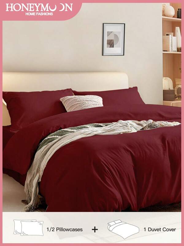 2/3-Pcs Summer Duvet Cover Sets, Without Filler, Super Soft Cool Sheet Set With Pillow Cases, Wrinkle Resistant, Fade Resistant, Hotel Master Bedroom Guest Room, Available For All Seasons, Multiple Colors And Size, Bedding Set, Room Decor ,Ideal Gift, For Home Bedding And School Bedding Dorm Essentials