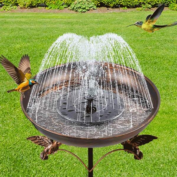1 Bagno per uccelli da esterno, Vaschetta vintage in metallo per uccelli, diametro 25cm, per alimentare e dare da bere agli uccelli, adatto per decorazioni da giardino, vasi da esterno, cortili.