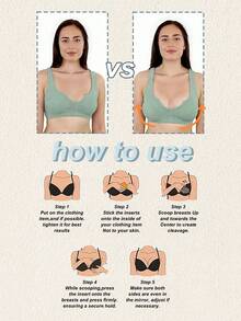 2pcs V-Shape Thickened Bra Pads, Black - Black - View 5