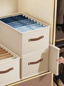1 pièce Boîte de rangement pour vêtements blanche, boîte de rangement pour vêtements en tissu Oxford pliable de style tiroir, sans compartiment. Organisateur de placard pour jeans, pulls, etc. Décorations, décorations d'automne, décorations de fête, décorations de chambre, décorations de maison, décorations de chambre à coucher