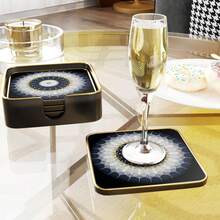 A Practical And Exquisite Mandala Glass Printed Coaster And Storage Cup Holder Set, Which Is Heat-Resistant And Anti-Slip, Can Protect Your Tabletop. - Multicolor - View 5