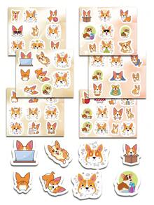 6pcs 56 Stickers Corgi Stickers Graffiti Stickers Cheap Stickers Vinyl Stickers Diary Stickers Hand Tent Stickers Decorate Party Skateboard Phone Case Water Cup Guitar Sticker Sticker Can Diy Sticker Sticker Notebook Sticker - Multicolor - View 2