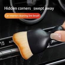 1pc Rhinestone Embellished Car Interior Crevice Brush, Short Soft Bristles Clean Air Conditioner Vent, Cleaning & Beauty