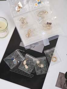 1个磨砂透明珠宝收纳册，配30个抗氧化收纳袋，珠宝收纳袋，首饰袋，小饰品透明袋，纪念品，小饰品，耳环返校 - 彩色 - 查看 8