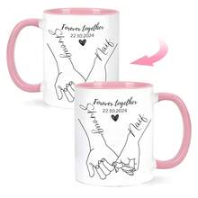 1pc,11oz,Personalized Couple Mugs, Custom Coffee Mugs, Ceramic Material, Give Him Her Valentine's Day Gift, Name,Best Couple Ever Present, Unique Gift For Boyfriend Girlfriend Husband Wife - 7 Colors (Couple Mugs), Birthday/Christmas/Anniversary Gift - Multicolor - View 1