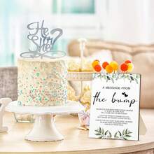 Unique Baby Shower Game Sign Wooden DIY Message Decor, Gender Reveal Party Table Top Decorations, Adorable Neutral Baby Shower Gift - Multicolor - View 10