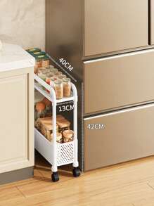 1pc Movable Small Rolling Cart, Narrow Gaps Storage Practical Rack, Multi-Layer Storage Shelves, With 360° Swivel Casters, Suitable For Kitchen/Bathroom/Bedroom/Beside Fridge Storage Rack ,Jewellery Box,Pouch,Makeup Brush Holder,Brush Holder,Perfume Organiser,Pouch Bag