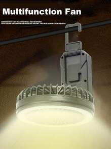 1pc Small Foldable Handle Desktop Fan, 2000Mah Mutifunction Portable Fan, 4 Wind Speed And 3 Gaer Lighting Camping Accessorise For Room School Outdoor Camping Hiking Perfect Cool Tool In Summer, Camping Accessories