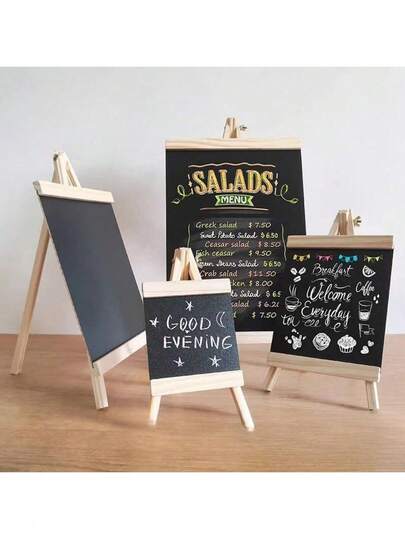 1set Home Office Wooden Bracketed Small Chalkboard Milk Tea Shop Restaurant Creative Display Sign Bar Supermarket Price Signs Small Chalkboard Frame Chalkboard With Easel, Perfect Gift For Christmas, New Year And Birthday