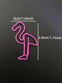 10/30/50/100pcs Pink Flamingo Shaped Paperclips,Creative Paper Clips, Memo Note Clips Document Bookmark Organizing Clips For Office Party Invitation Card Gift, Notebook,Stationery,Gift,Back To School,School Supplies