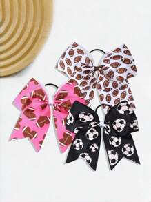1/2 piezas Coletero de lazo europeo y de la Copa Mundial, súper aficionado, con diseño para aficionados infantiles, cinta grande de mariposa para el pelo, adecuado para porristas escolares, ropa deportiva