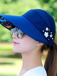 1pc Foldable Wide Brim Sun Hat, Fashionable Korean Style Bucket Hat, Outdoor Sports Sun Protection Hat, Tennis Sun Cap