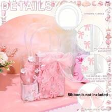 5/10pcs Bow Gift Bag Gift Bag Transparent PVC Handbag