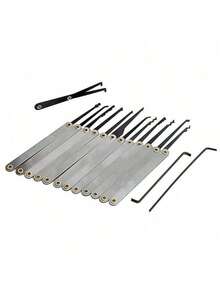 15-Piece Black Tool Handbag Professional Household Lock Pick Set, Silver, Widely Used. Lock Picking Is A Skill For Professionals And Hobbyists. This Set Of Lock Pick Tools Is Sufficient To Handle Any Situation, Outdoor Lock Indoor Lock Gate Lock Guided Pick, Waterproof Padlock Set For School Gym Locker Brass Lock Key Set - View 8