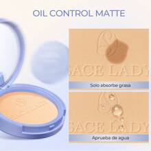 Sace Lady Base De Maquillaje Polvo Compacto Fijador Matte Corrector De Larga Duración A Prueba De Sudor A Prueba Agua Control De Aceite 3 Colores Con Almohadilla De Esponja