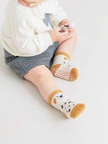 5双纯棉婴儿地板袜，卡通，防滑，无骨头，幼儿室内袜 - 彩色 - 查看 3