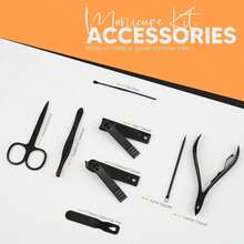 SUNTY Manicure Set 30 In 1 Nail Clipper Set Nail Kit For Women Men Stainless Steel Manicure Kit Professional With Travel Case, Daily Foot And Nail Care Products, Nail Clippers For Men And Beauty Tool Portable Set,With Luxurious Travel Case - màu đen - Xem 4