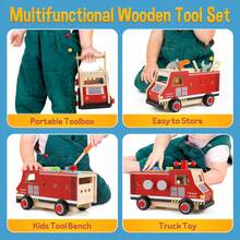 Vanplay 47-teiliges Werkzeugset aus Holz für Kleinkinder im Alter von 2–4 Jahren – Montessori-Rollenspiel-Bauspielzeug, Geburtstags- oder Weihnachtsgeschenk für Jungen und Mädchen