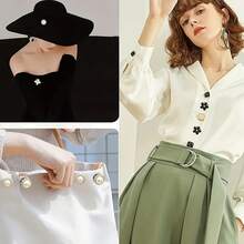 50 chiếc cúc ngọc trai trắng các loại, cúc may cổ điển, dùng cho đồ thủ công, quần áo, váy cưới và các dự án tự làm - Nhiều màu - Xem 3