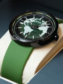 DOM 1pc Silicone Luminous Ball Calendar Round Dial Quartz Men's Watch With Gift Box, Suitable For Daily Wear And Decoration - Shape - View 6