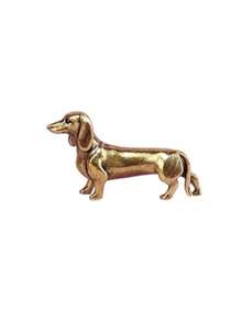 Cirelle 1 件铜合金迷你腊肠犬雕像，3D 金属模型腊肠犬猎犬装饰，适用于家居装饰、书桌、架子、电视柜、橱柜、办公桌、展示窗、酒吧、派对、节日、生日礼物、摄影道具 - 彩色 - 查看 9