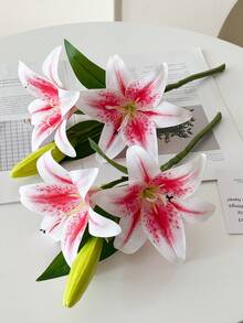 1件/2件/3件/5件仿真花仿真植物装饰百合餐厅桌面书桌花瓶插花婚礼派对装饰仿真花花园插花仿真植物假花干花塑料花人造花 - 彩色 - 查看 17