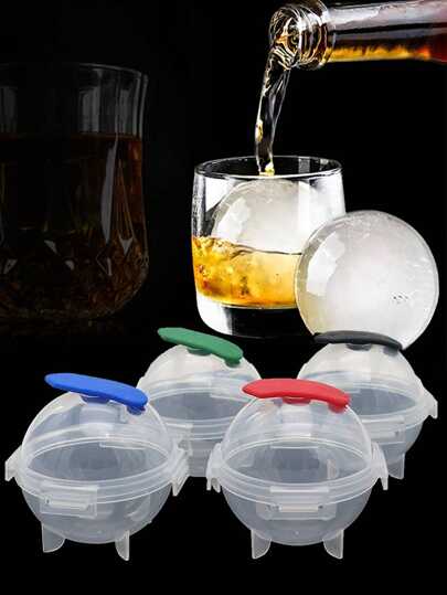 1/4pcs Plastic Whisky Ice Ball Maker, Round Ice Ball Mold