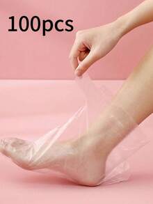 100个一次性足膜套，塑料足膜套，适用于足部修复，足部保湿袜SPA足部护理，试鞋用透明足膜袜，舒适闭合。 - 彩色 - 查看 6