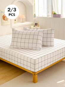 Set di lenzuola con fodera aderente - 2/3 pezzi: 1/2 federe e 1 coprimaterasso (profondità 30 cm/12 pollici) - Coprimaterasso moderno o pad per letto con federa per tutte le misure di letto da una piazza singola, una piazza e mezza, matrimoniale, king size e matrimoniale doppio