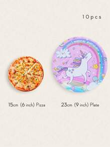69/10/Set, Rosa Einhorn Themen Party Zubehör, Einwegteller, Pappteller. Beinhaltet 18 cm Teller, 23 cm Teller, Pappbecher und Servietten-Sets. Geeignet für 16 Personen, Picknick-Zubehör, Geburtstags-Partys, Camping, Dekoration und Feierlichkeiten. Party-Geschenke, Bridal-Shower, Restaurant-Dekorationen, Küchenutensilien, Rosa, Einhörner, Süß