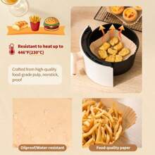 Square Air Fryer Liner Paper, 50/100 Pcs Oil-Proof, Non-Stick And Heat-Resistant Paper Towels, Suitable For Oil-Absorbing Pad Paper For Air Fryers With 2-3 Gallon Capacity