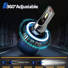 2pcs New Upgraded LED 9005/HB3 9006/HB4 H1 H4 H7 H11 H13 9007 9004 9012 50000LM 180W High Low Beam Car Bulbs 6000K Cooling White Easy To Install 3570 CPS Chip 800% High Brightness