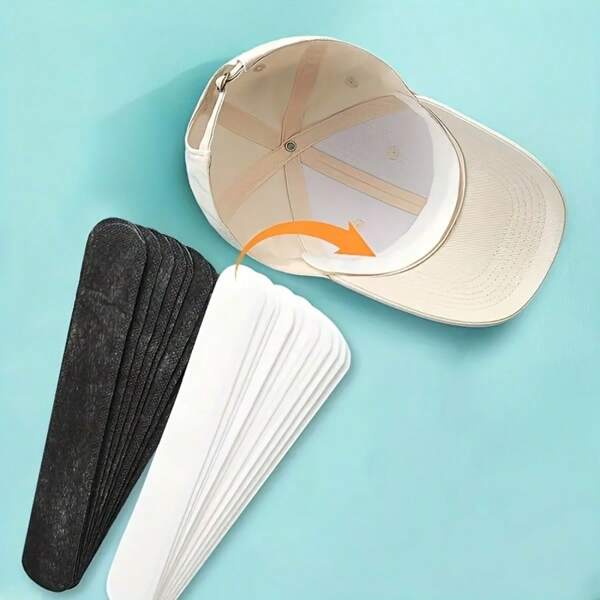 10 Piece Set Of Hat Sweat Absorbing Stickers, Hat Sweat Absorbing Pads, Sweat Lined Shirt Collar Pads, Hat Sweatband Reduction, Hat Lining, Collar Anti Dirt Pads