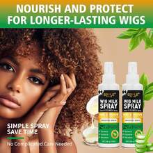 Goiple 2pcs Hydrating & Reviving Wig Milk Spray – 2 - In - 1 Leave - In Conditioner & Detangler, Moisturize Revive Wig & Weave Spray With Tea Tree Oil, Coconut Oil, Aloe Extract – For Human & Synthetic Hair Wigs, Daily Wig Care, Frizz - Free, Smooth & Shiny Finish, Women - 200ml - 查看 8