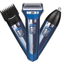 FD Kit De Cortapelos Profesional Hombres Recortador Pelo y Barba - Azul - Ver 2