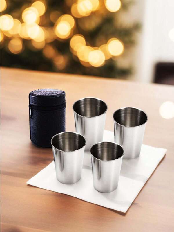 8pcs Hot Stainless Steel Mini Whiskey Glasses,Small Shot Glasses, 4/8 Pcs Reusable,Mini Small Cups,Suitable For Stainless Steel Wine, Whiskey, Beer, Vodka Bar Metal Glasses,Outdoor Trips, Picnics, Parties, Holiday Gifts
