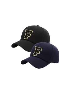 2顶儿童嘻哈帽，A-Z字母刺绣棒球帽，可调节男女通用户外遮阳帽，米白色，适合8-16岁儿童 - 彩色 - 查看 10