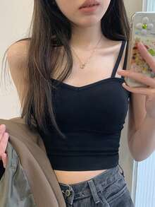 女式夏季吊带背心，配有可拆卸胸垫