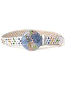1pc Plain Color Polka Dot Contrast Color Casual Bohemian Retro Palace Style Party Cute Sexy Street Elegant PU Leather Belt, Suitable For All Seasons, Punk Hip-Hop
